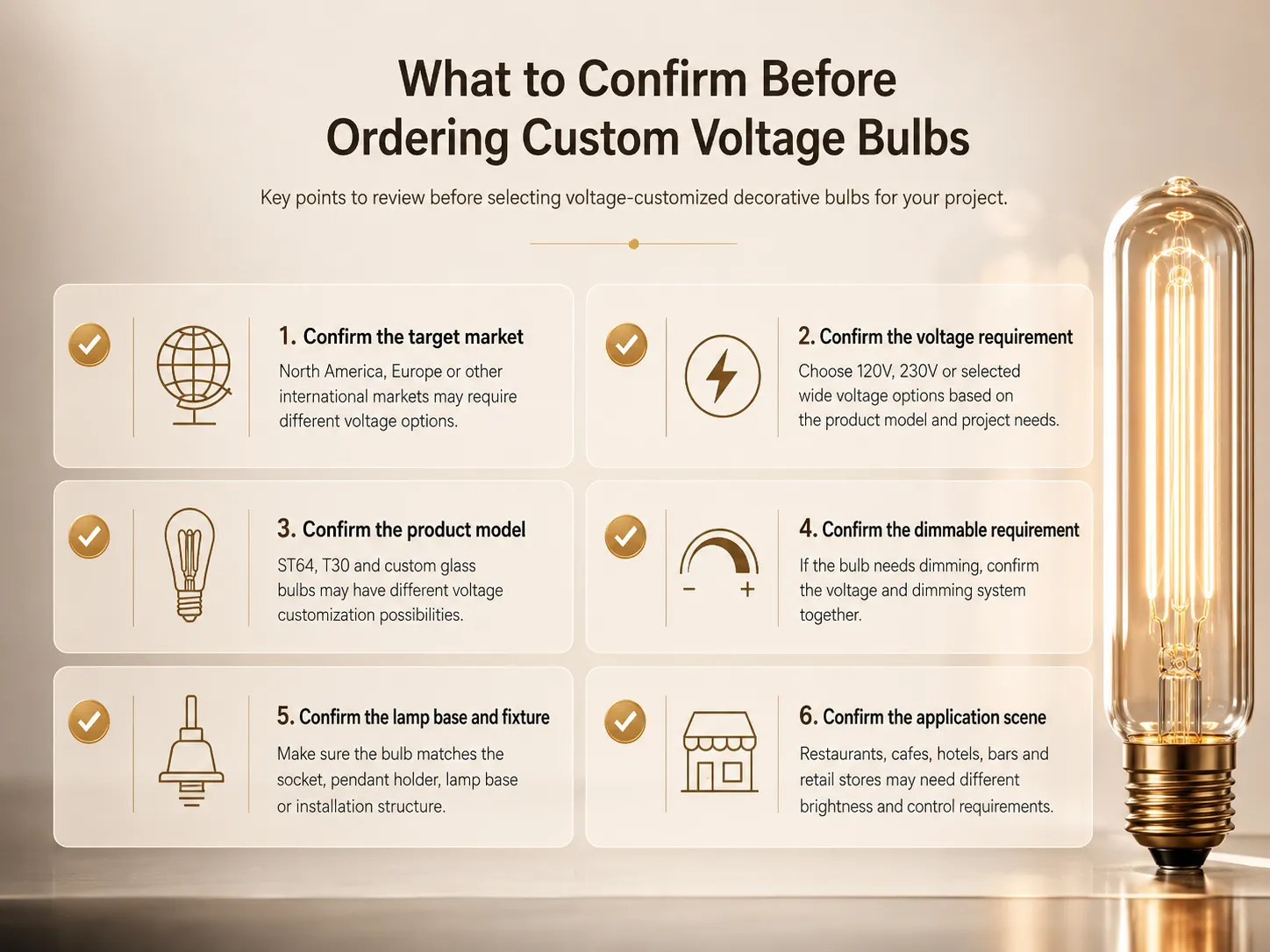 What to Confirm Before Ordering Custom Voltage Bulbs What to Confirm Before Ordering Custom Voltage Bulbs