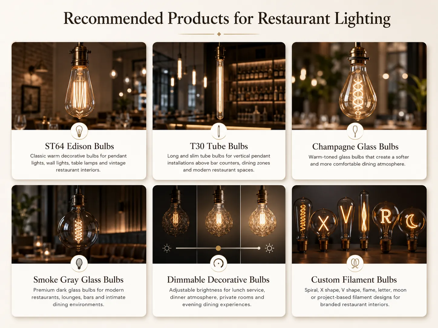 Recommended Products for Restaurant Lighting