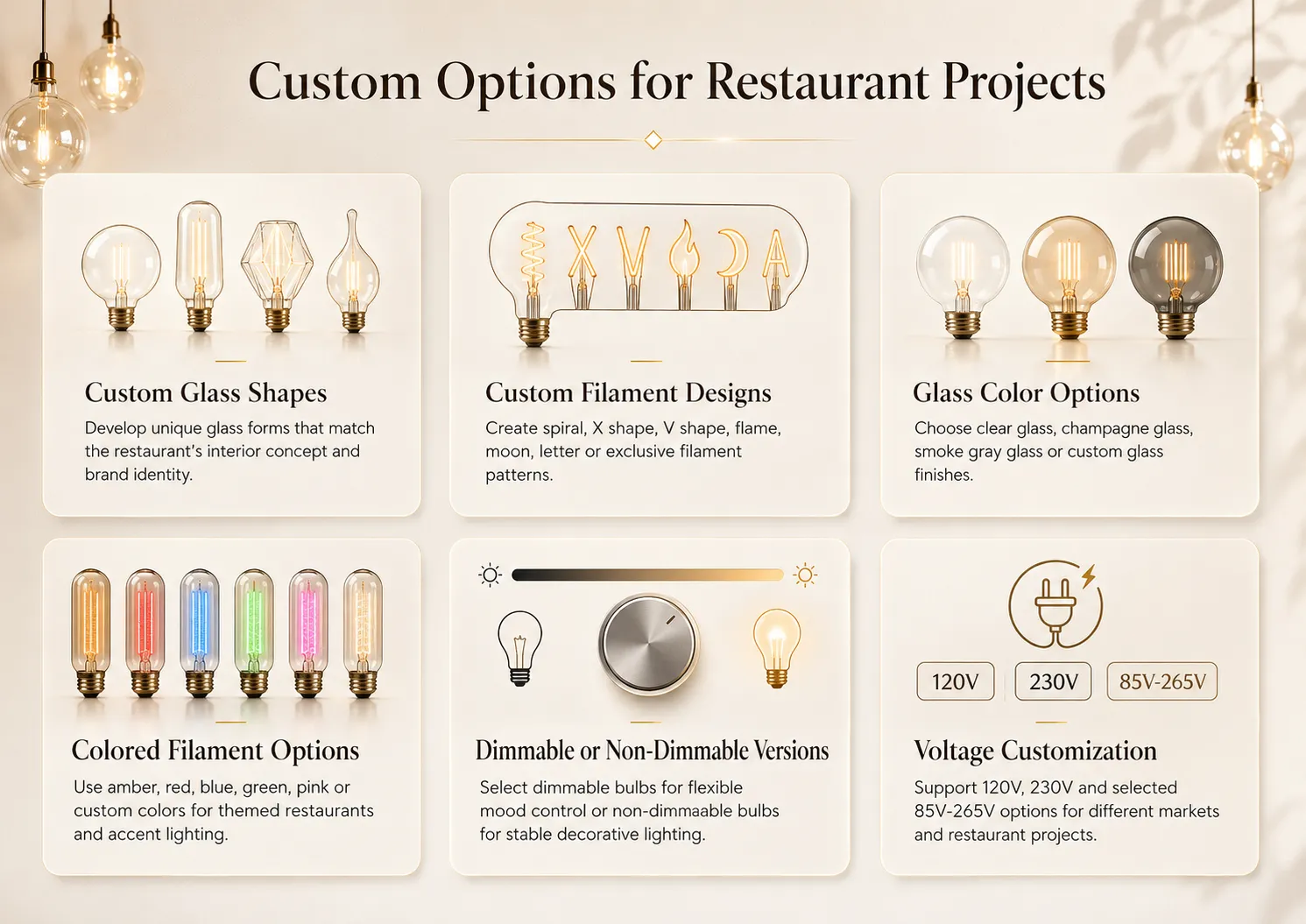 Custom Options for Restaurant Projects