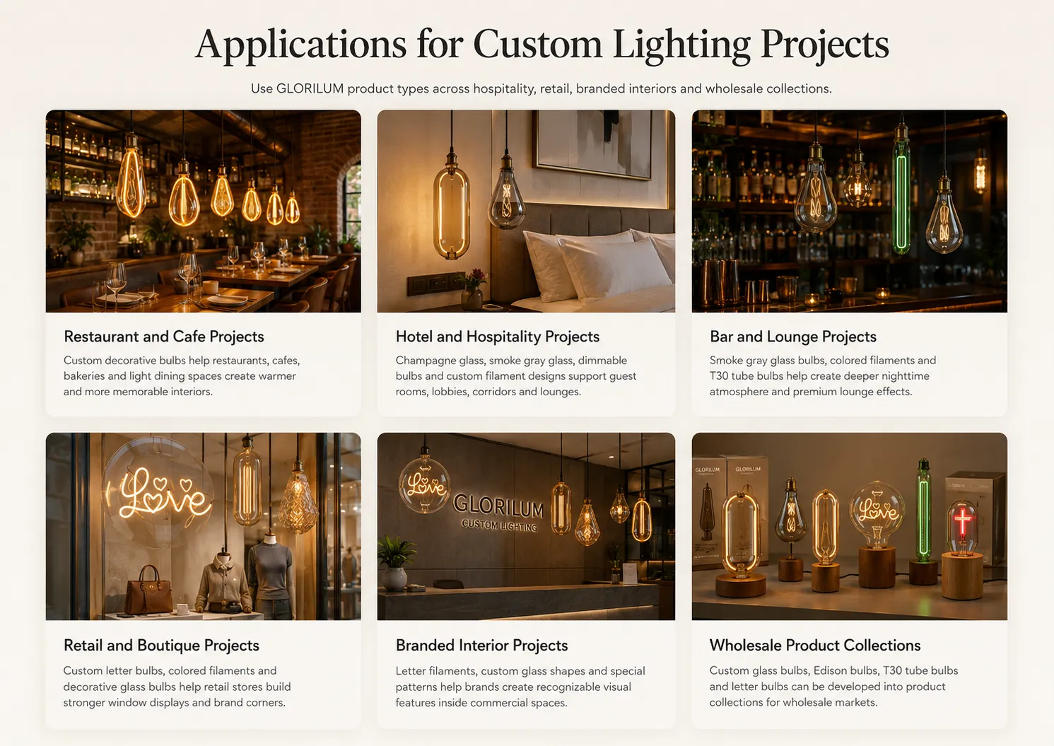 Applications for Custom Lighting Projects Applications for Custom Lighting Projects