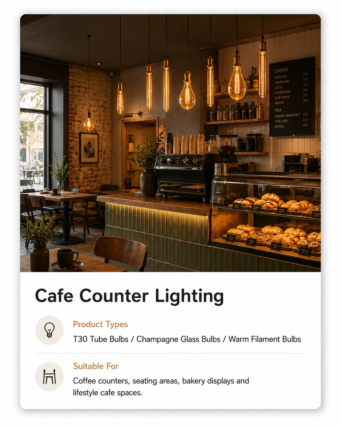Cafe Counter Lighting Cafe Counter Lighting