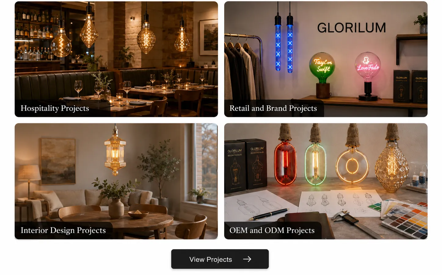 Custom decorative lighting solutions for restaurants, hotels, bars and retail interiors