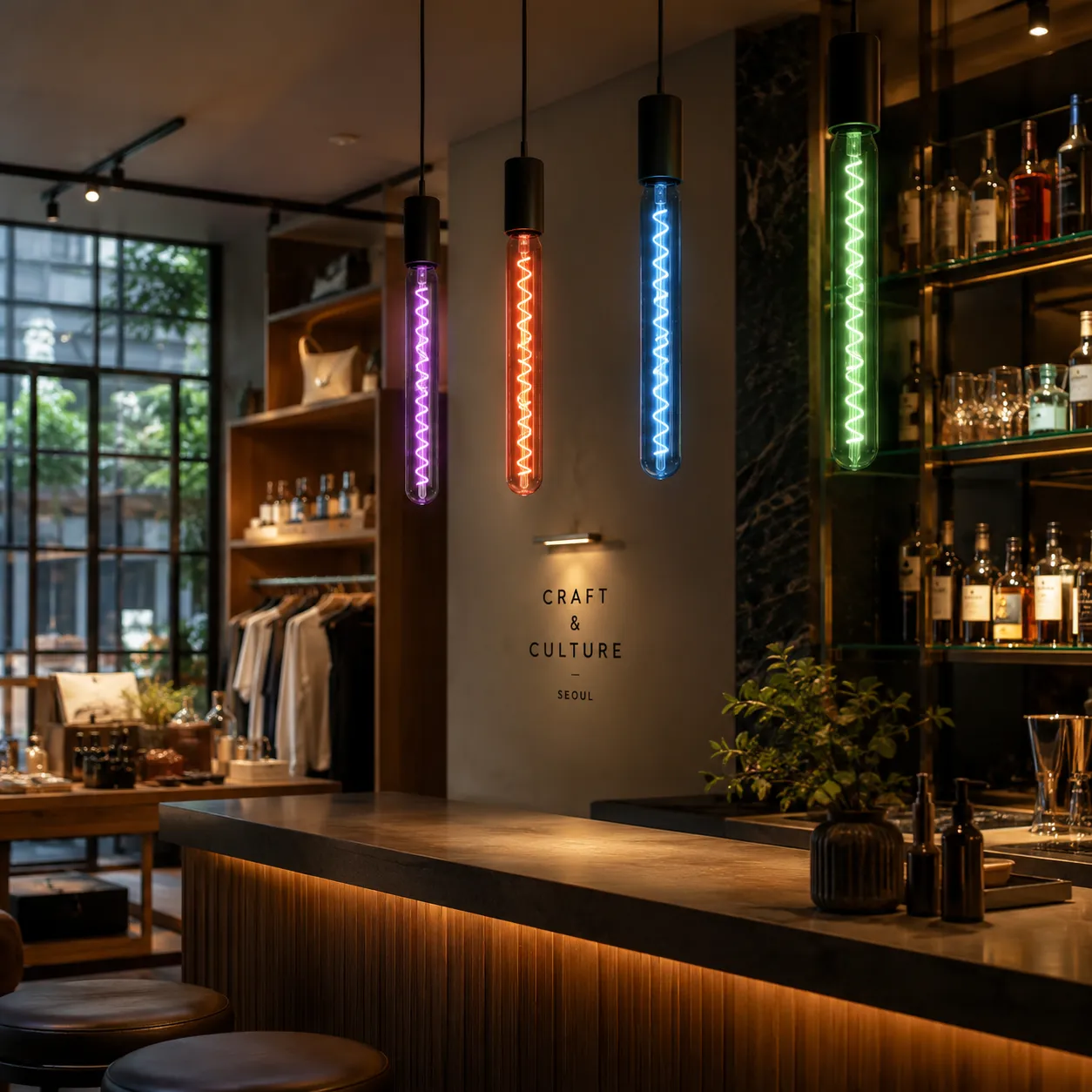 Using Colored Filament Bulbs in Bars and Retail Stores Using Colored Filament Bulbs in Bars and Retail Stores