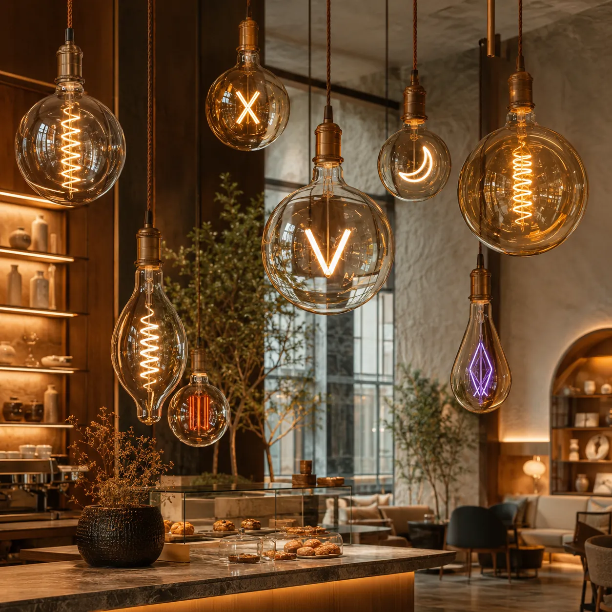 Custom Filament Bulbs for Branded Interior Design Custom Filament Bulbs for Branded Interior Design
