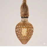 Small Strawberry Amber Textured Glass LED Bulb Small Strawberry Amber Textured Glass LED Bulb
