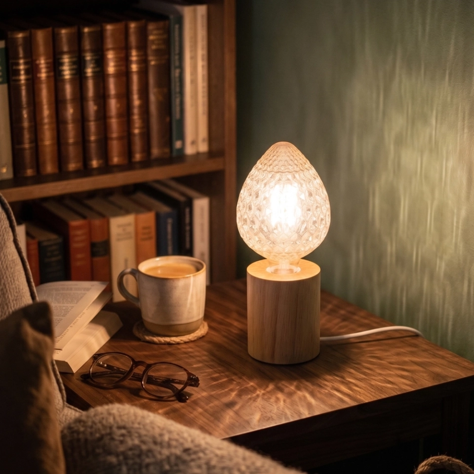 Small Strawberry Amber Textured Glass LED Bulb (5) Small Strawberry Amber Textured Glass LED Bulb (5)