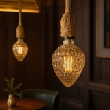 Small Strawberry Amber Textured Glass LED Bulb (6) Small Strawberry Amber Textured Glass LED Bulb (6)