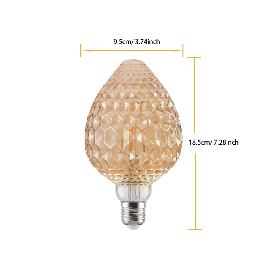 Small Strawberry Amber Textured Glass LED Bulb (6) Small Strawberry Amber Textured Glass LED Bulb (6)