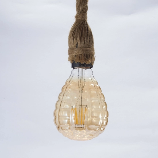 Small Textured Amber Glass LED Bulb