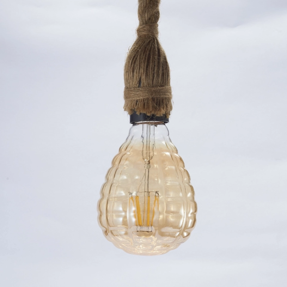 Small Textured Amber Glass LED Bulb Small Textured Amber Glass LED Bulb