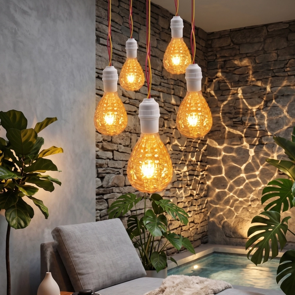 Small Textured Amber Glass LED Bulb (6) Small Textured Amber Glass LED Bulb (6)