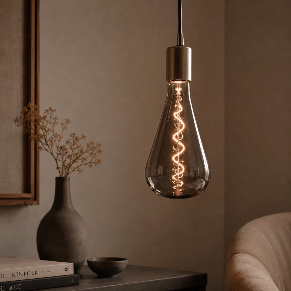 ST120 Smoke Gray Teardrop Glass LED Bulb (7)