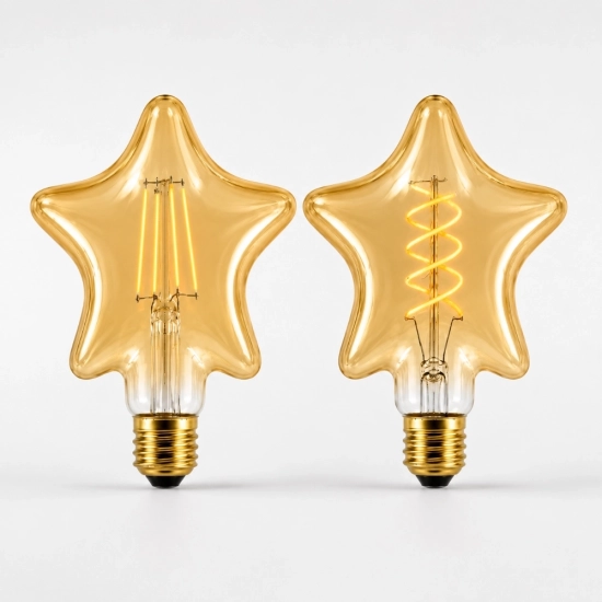 Star Shaped LED Filament Bulb E27/E26 Amber Decorative Vintage Bulb