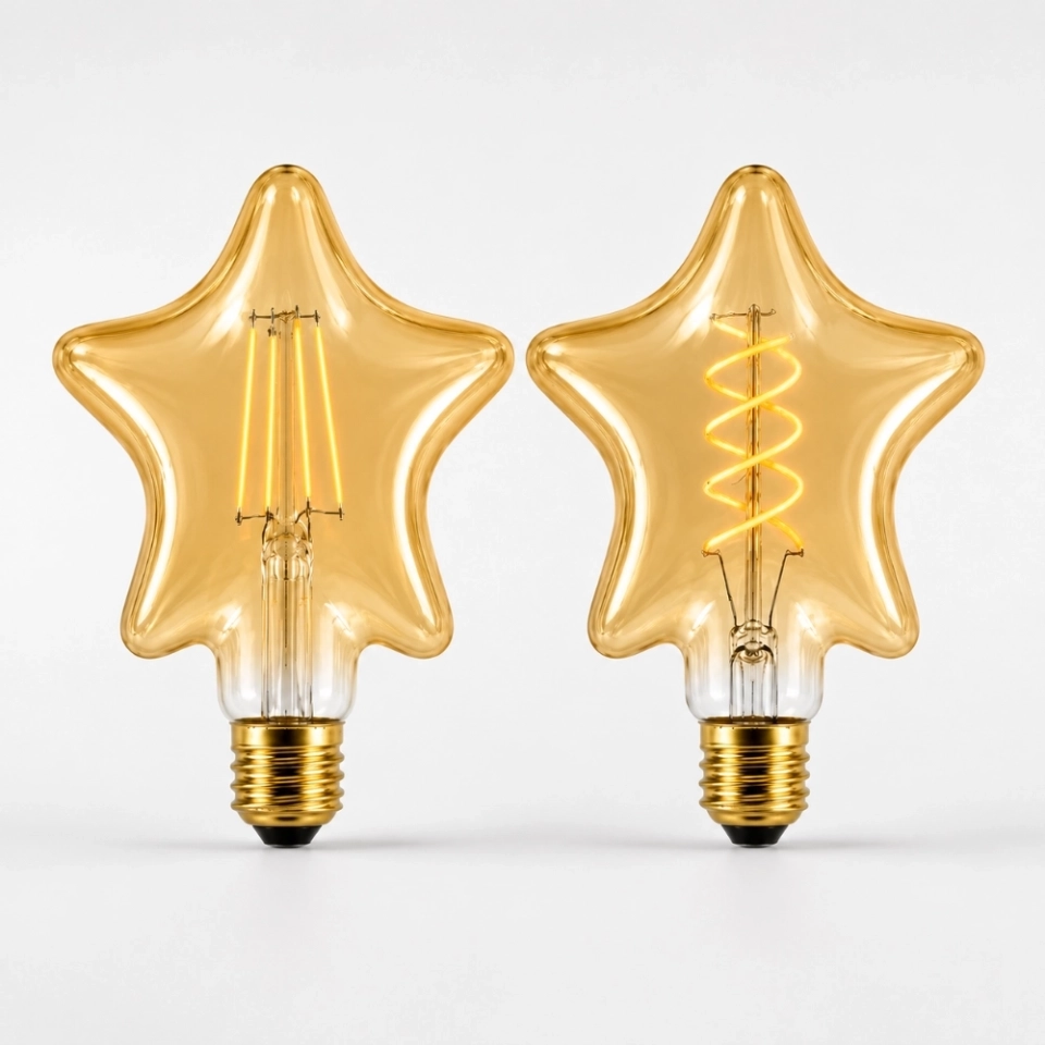 Star Shaped LED Filament Bulb E27/E26 Amber Decorative Vintage Bulb Star Shaped LED Filament Bulb E27/E26 Amber Decorative Vintage Bulb