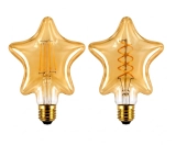 Star Shaped LED Filament Bulb E27/E26 Amber Decorative Vintage Bulb (3) Star Shaped LED Filament Bulb E27/E26 Amber Decorative Vintage Bulb (3)