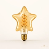Star Shaped LED Filament Bulb E27/E26 Amber Decorative Vintage Bulb (4) Star Shaped LED Filament Bulb E27/E26 Amber Decorative Vintage Bulb (4)