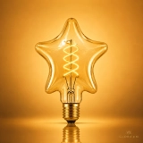 Star Shaped LED Filament Bulb E27/E26 Amber Decorative Vintage Bulb (5) Star Shaped LED Filament Bulb E27/E26 Amber Decorative Vintage Bulb (5)