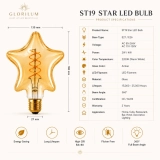 Star Shaped LED Filament Bulb E27/E26 Amber Decorative Vintage Bulb (6) Star Shaped LED Filament Bulb E27/E26 Amber Decorative Vintage Bulb (6)