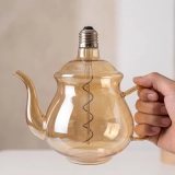 Tall Teapot Shaped Amber Glass LED Bulb (7) Tall Teapot Shaped Amber Glass LED Bulb (7)